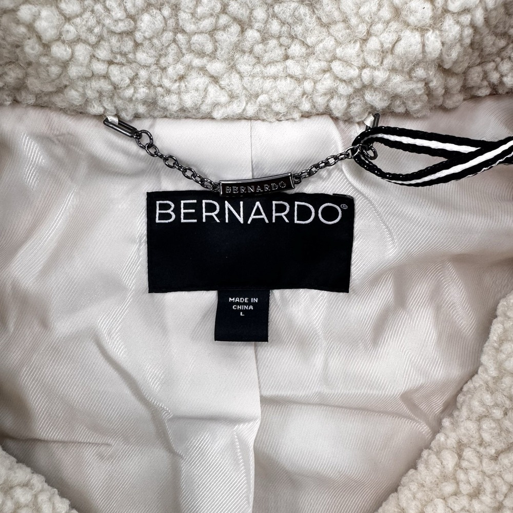 NWT Bernardo Aspen Sherpa Coat Cream Button Front Women's Large - Picture 6 of 9